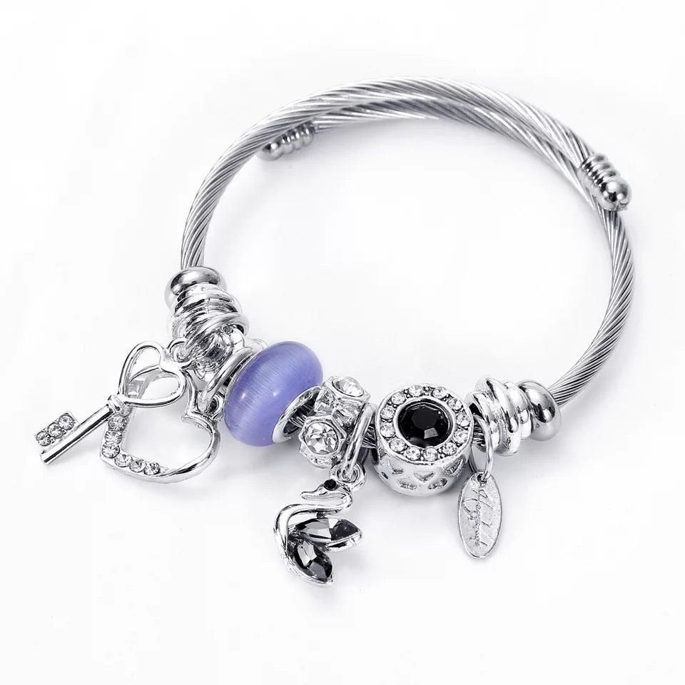 Swan Charm Bracelet